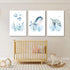 Set 3,Bedroom 16x24in Wodkwq Ocean Nursery Canvas Wall Art,Nursery Wall Decor,Kids Bathroom Decor,Under The Sea