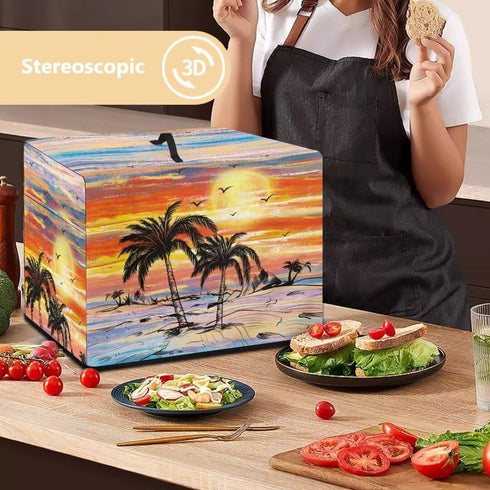 Palm Tree Sunset Dust Cover for Meat Slicer - Waterproof Foldable Cover for Kitchen Small Appliances