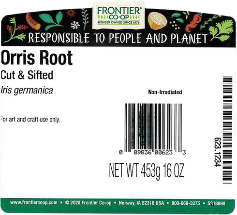 1 lb. Frontier Co-op Orris Root, Cut and Sifted | Bulk Bag | Iris germanica L.