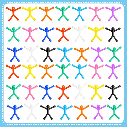 50 10 Jerify Pcs Refrigerator Magnets Colorful Magnetic Men Fidget Toys Humanoid Mini Flexible Cute Toys