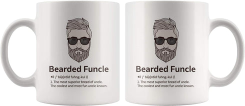 Panvola Bearded Funcle Definition Mug | Uncle Gifts from Niece Nephew, Father's Day Funny Ceramic Coffee Cup
