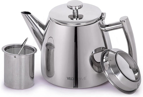 VeoHome Stainless Steel Tea Pot with Infuser - Keeps Heat Thanks to its