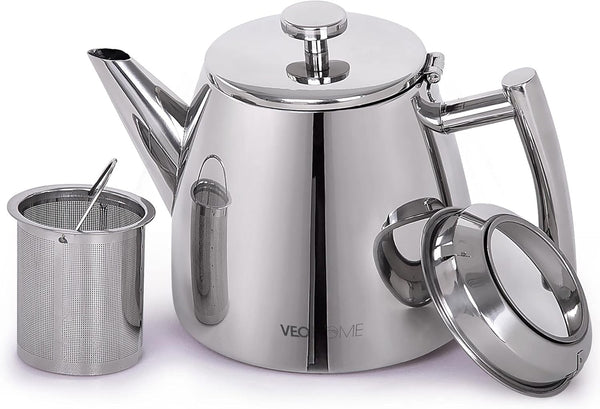 VeoHome Stainless Steel Tea Pot with Infuser - Keeps Heat Thanks to its