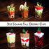 DLux 50 x 3 oz Mini Dessert Cups with Spoons, Clear Plastic Parfait Appetizer Cup with Recipe Ebook