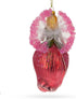 Enchanting Fairy Glass Christmas Ornament in a Rose Dress