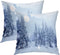 Batmerry Set of 2 Winter Pillow Covers 18x18 Inch, Majestic Mountains in Magical Snow, Double Sided