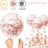 Rose Gold Confetti Balloons, 50pcs 12 Inch Metallic Latex Balloons for Birthday Party Wedding Decorations