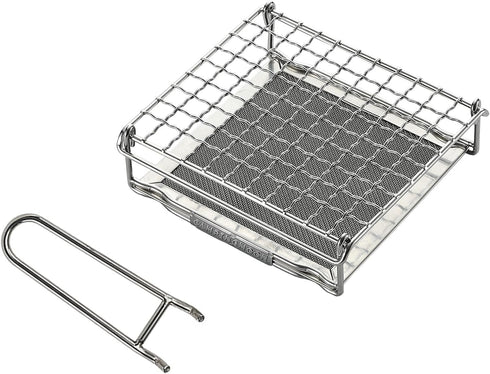CAMPINGMOON Camping Toaster for Gas Stove, 304 Stainless Steel Bread Toaster with Anti-Scalding Mesh Fork US-1615