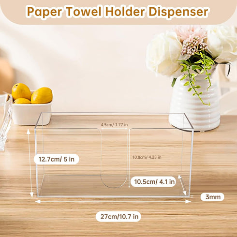 Countertop Countertop, Holder(3mm Acrylic Paper Towel Holder, Paper Towel Dispenser Clear Acrylic Napkin Acrylics)