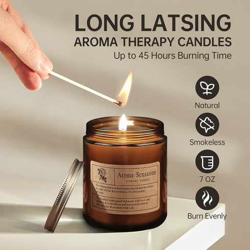 Gardenia Scented Candles, Long Lasting Soy Candle for Home, Gifts for Women and Men
