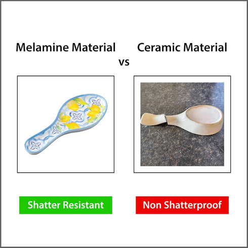 UPware Melamine Spoon Rest (Lovely Lemons) - 9.625 Inch Kitchen Utensil Holder for Counter
