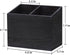 Wooden Kitchen Utensil Caddy - 2 Compartments Rustic Holder for Kitchen Countertop, Black