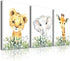 BZSPNJM Baby Safari Nursery Wall Decor - Set of 3 Pictures Cute Animal
