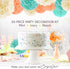 EpiqueOne 22-Piece Party Set - Tissue Paper Pom Poms in Mint, Ivory & Peach | Includes 12 Pom Poms, 6 Lanterns, 3
