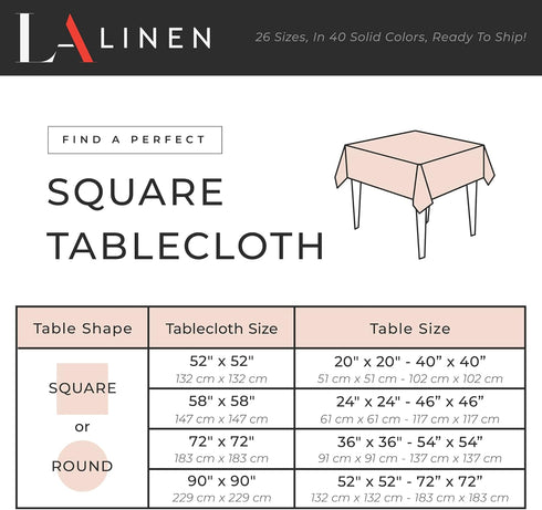 LA Linen Polyester Poplin Washable Square Tablecloth, Stain and Wrinkle Resistant, 72x72 Sage Dark