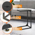 FDW C-Shaped End Table Wooden Top Side Table Adjustable Feet Small Cough Table Bedside End Table with Metal Frame