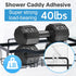 4 Pack Lsnisni Shower Caddy Adhesive Replacement, Strong Adhesive Hooks for Shelf, Waterproof Shower Adhesive Strips