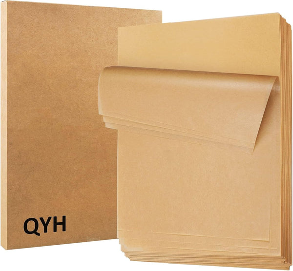 QYH 300 Pcs Unbleached Parchment Paper Sheets, 8x12 Inches, Precut for Baking Cookies, Frying, Air Fryer