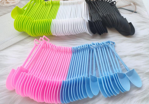 100 PCS Colorful Plastic Mini Shovel Shape Spoons, 4.8 Inch Ice Cream Spoon for Dessert & Yogurt