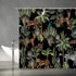 AMFD Jungle Animals Shower Curtain, Cheetah Zebra Monkey Antelope, Green Tropical Forest Bathroom Decor Set