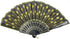 INNOLIFE Elegant Colorful Embroidered Flower Peacock Pattern Hand Fan - Hand-Crafted Folding Fabric, Full Set of 6pcs