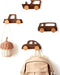 Vinoil Kids Coat Hooks Wall Mount, Walnut Car-Shaped Coat Rack Heavy Duty for
