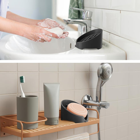 Mommy NiHome Silicone Sponge Holder Compatible with Scrub Daddy Sponges for Kitchen & Bathroom, Auto Draining