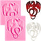 2 Pieces Dragon Silicone Mold, Cute Animal Dragon Fondant Mold for Cake Decorating and Polymer Clay