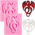 2 Pieces Dragon Silicone Mold, Cute Animal Dragon Fondant Mold for Cake Decorating and Polymer Clay