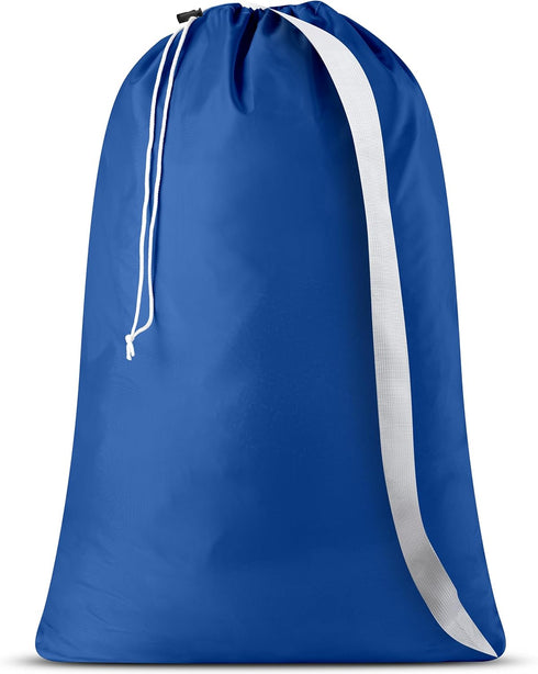 Handy Laundry Shoulder Strap Bag - Drawstring Locking Closure, Durable Nylon Material, Heavy Duty Stitching, Large