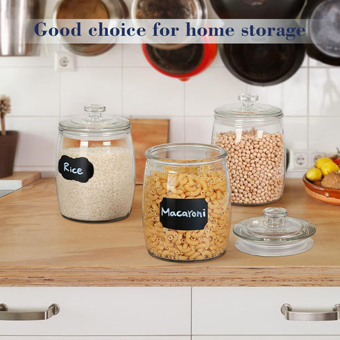 Half Gallon Glass Jars with Lid, Set of 2 Wide Mouth Cookie Jars for Kitchen Storage and Organization