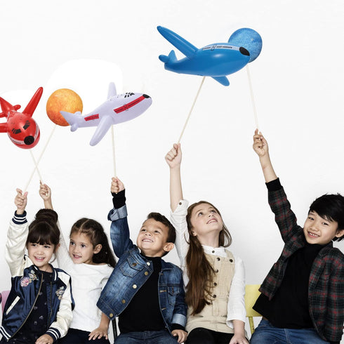 Gejoy 6 20 Inches Pieces Inflatable Airplanes Party Decoration Aircraft Inflates Plane Inflated Balloons Decor