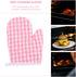 2Pcs Oven Mitts for Play Kitchen, Anti- Scald Gloves Microwave Oven Gloves Kitchen Mitts for Safe Baking Cooking (Pink