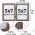 AEVETE 5x7 Double Picture Frames Hinged Wood Folding Frames for Vertically Display, Gray