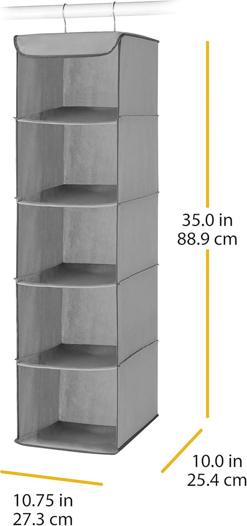 5 Closet Whitmor Section Organizer - Hanging Shelves with Sturdy Metal Frame