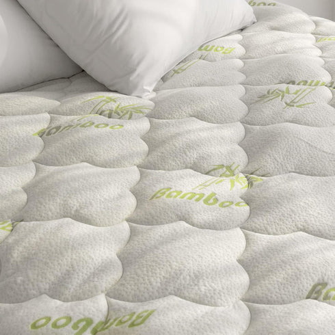 Twin Mattress Cover, Bamboo Mattress Pad for Kids, Soft Breathable Pillow Top Fits up to 16 Inch