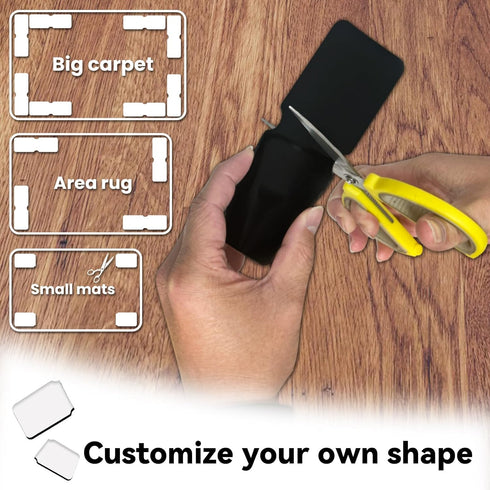 Non Slip Carpet Grippers, Reusable Washable Double Sided Tape Pads for Area Rugs, 16Pcs
