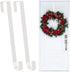 2 Pack Solid Wreath Hanger, Over The Door Metal Hook Holders for Front Door Window (White, 12 inch)