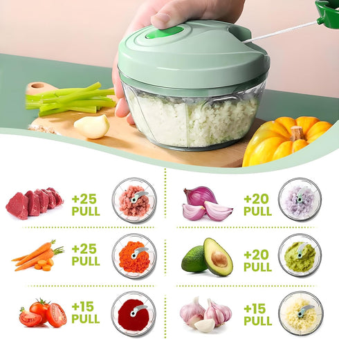 Vegetable Chopper, Manual Food Processor, Veggie Chopper Cutter for Salad, Garlic, Onion