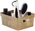 Isaac Jacobs Small Glitter Storage Bin (10” x 7.5” x 4.25”), Set with Cut-Out Handles, Multi-Functional Organizer, Gold