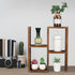 Window Sill Plant Stand: Small Wood Plant Shelf for Succulents, 3 Tier Tabletop Display Rack for Desktop Plants