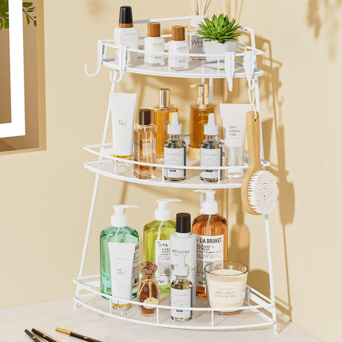 VITVITI 3 Tier Corner Bathroom Counter Organizer, Metal Bathroom Countertop Organizer Shelf
