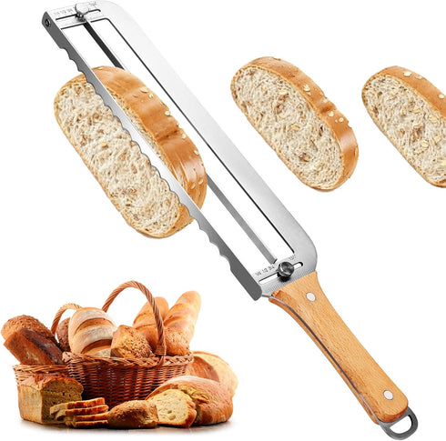 Solldgt Adjustable Bread Slicer for Homemade Bread - Upgrade Manual Sourdough Bread Knife