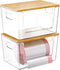 2 Set Pantry Organizer and Storage, Stackable Trash Bag Dispenser Clear Acrylic