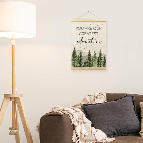 TLESKE 12x16 Woodland Baby Nursery Decor Poster Hanger Frame, Forest Mountain Hanging Wall Art Decor for Baby Boys