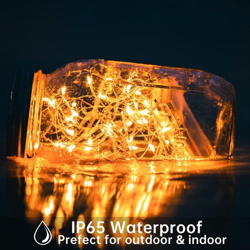 12 Pack Battery Operated Fairy String Lights, 7 Feet 20 LED Waterproof Silver Wire Firefly Lights for Party Christmas