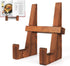 Cookbook Stand for Kitchen - 8.8 Inch Wooden Holder for Kitchen Counter, Multifunctional Rustic Brown Recipe Book Stand.