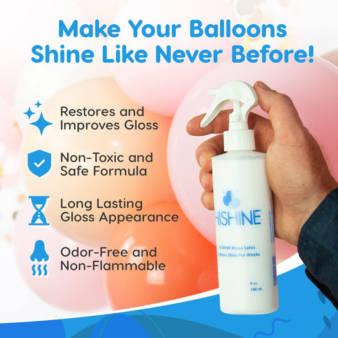 Hi-Shine Balloon Spray 8 oz - Instant Gloss & Vibrant Finish for Party Decor, Easy Application, Long-Lasting Results