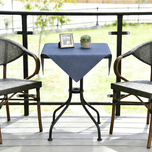 24 24 Inch Wolkemer Farmhouse Faux Linen Square Tablecloth x - Water Resistant Table Cloth Washable Wipeable Table