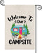ZJXHPO Camping RV Flag, Welcome To Our Camper Garden Flag for Camping Lover Yard Decor (Happy Camper Sign)